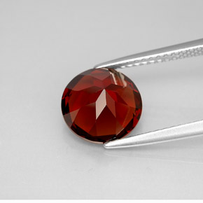 Granate piropo rojo natural de 3,48 ct, corte redondo, VS