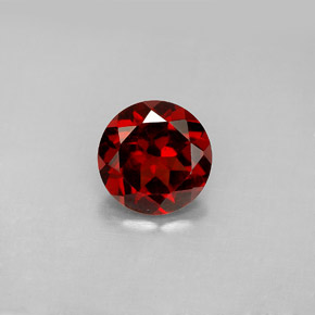 Granate piropo rojo natural de 2,12 ct, corte redondo, VS