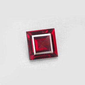 Granate piropo rojo natural de 2,40 ct, cuadrado, VS