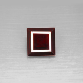 Granate piropo rojo natural de 2,58 ct, cuadrado, VS