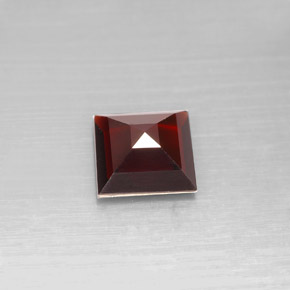 Granate piropo rojo natural de 2,58 ct, cuadrado, VS