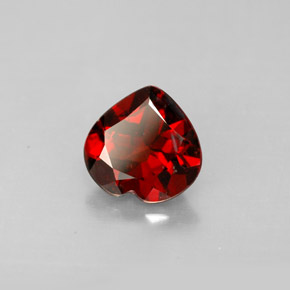 Granate piropo rojo natural de 1,32 ct, forma de corazón, VS
