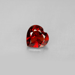 Granate piropo rojo natural de 1,31 ct, forma de corazón, VS