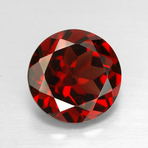 Granate piropo rojo natural de 2,96 ct, corte redondo, VS