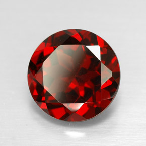 Granate piropo rojo natural de 2,96 ct, corte redondo, VS