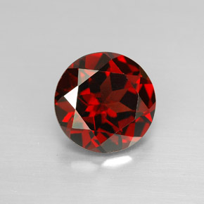 Granate piropo rojo natural de 3,01 ct, corte redondo, VVS-VS