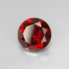 Granate piropo rojo natural de 3,01 ct, corte redondo, VVS-VS