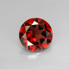 Granate piropo rojo natural de 2,91 ct, corte redondo, VVS-VS