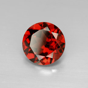 Granate piropo rojo natural de 2,91 ct, corte redondo, VVS-VS