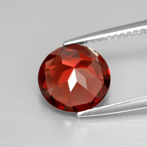 Granate piropo rojo natural de 2,91 ct, corte redondo, VVS-VS