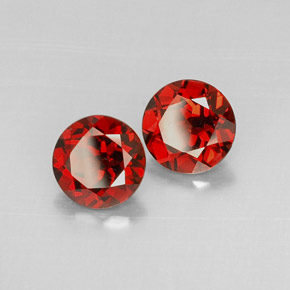 Gemas de granate piropo rojo natural de  ct, corte redondo, VVS-VS