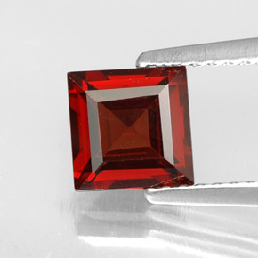Granate piropo rojo natural de 1,28 ct, cuadrado, VVS-VS
