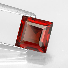 Granate piropo rojo natural de 1,28 ct, cuadrado, VVS-VS