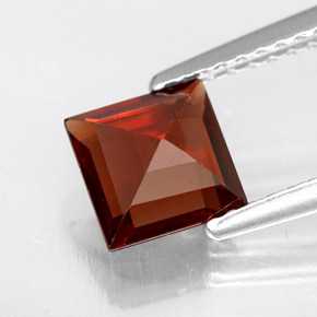 Granate piropo rojo natural de 1,28 ct, cuadrado, VVS-VS