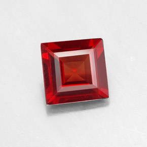 Granate piropo rojo natural de 1,03 ct, cuadrado, VVS-VS