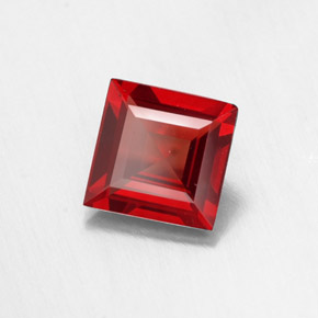 Granate piropo rojo natural de 1,03 ct, cuadrado, VVS-VS