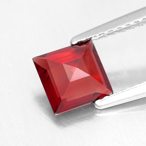 Granate piropo rojo natural de 1,03 ct, cuadrado, VVS-VS