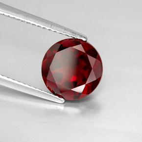 Granate piropo rojo natural de 3,01 ct, corte redondo, VVS-VS