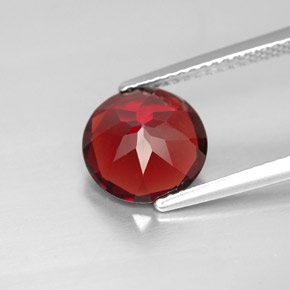 Granate piropo rojo natural de 3,01 ct, corte redondo, VVS-VS