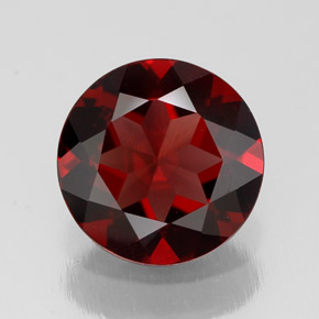 Granate piropo rojo natural de 2,52 ct, corte redondo, VS