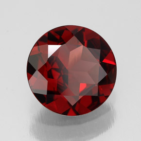 Granate piropo rojo natural de 2,52 ct, corte redondo, VS