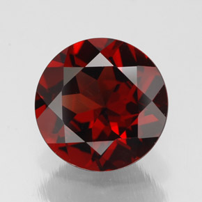 Granate piropo rojo natural de 2,77 ct, corte redondo, VS