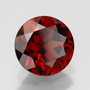 Granate piropo rojo natural de 2,77 ct, corte redondo, VS