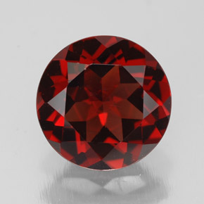 Granate piropo rojo natural de 3,08 ct, corte redondo, VVS-VS