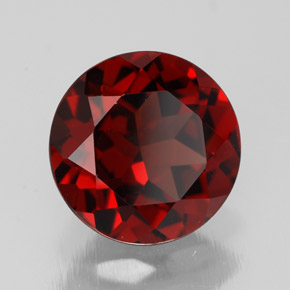 Granate piropo rojo natural de 3,08 ct, corte redondo, VVS-VS