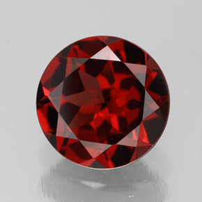 Granate piropo rojo natural de 2,92 ct, corte redondo, VS