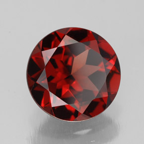 Granate piropo rojo natural de 2,92 ct, corte redondo, VS