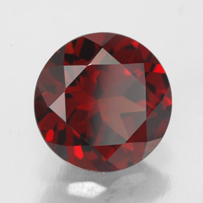 Granate piropo rojo natural de 3,23 ct, corte redondo, VS
