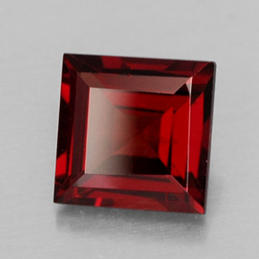 Granate piropo rojo natural de 1,42 ct, cuadrado, VS
