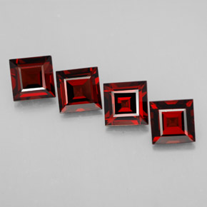 Gemas de granate piropo rojo natural de  ct, cuadrado, VS