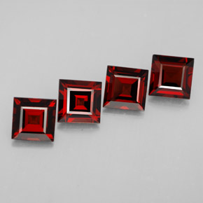 Gemas de granate piropo rojo natural de  ct, cuadrado, VS