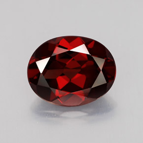 Granate piropo rojo natural de 3,02 ct, corte óvalo, VVS-VS