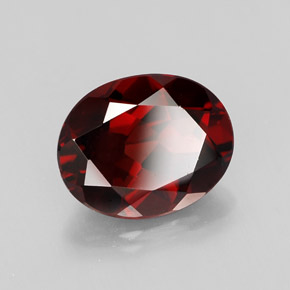 Granate piropo rojo natural de 3,02 ct, corte óvalo, VVS-VS