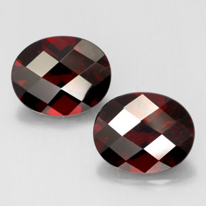 Gemas de granate piropo rojo natural de  ct, corte óvalo, VVS