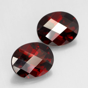 Gemas de granate piropo rojo natural de  ct, corte óvalo, VVS
