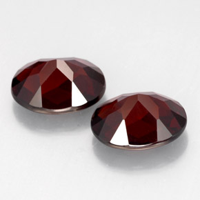 Gemas de granate piropo rojo natural de  ct, corte óvalo, VVS