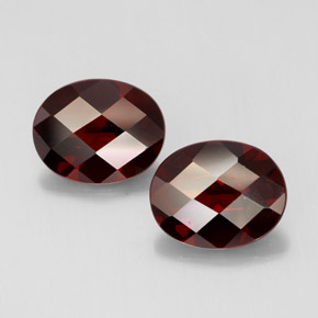 Gemas de granate piropo rojo natural de  ct, corte óvalo, VVS