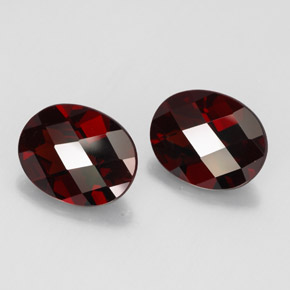 Gemas de granate piropo rojo natural de  ct, corte óvalo, VVS