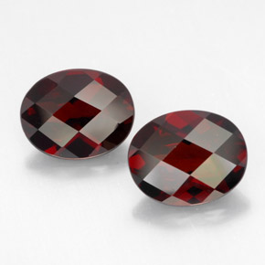 Gemas de granate piropo rojo natural de  ct, corte óvalo, VVS