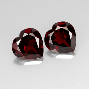 Gemas de granate piropo rojo natural de  ct, forma de corazón, VVS-VS