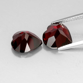 Gemas de granate piropo rojo natural de  ct, forma de corazón, VVS-VS