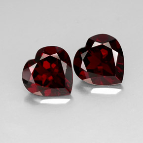 Gemas de granate piropo rojo natural de  ct, forma de corazón, VVS-VS