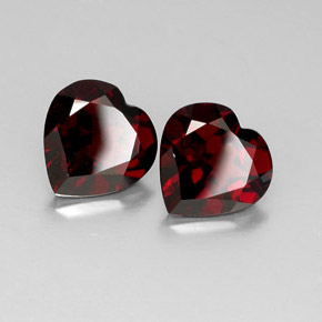 Gemas de granate piropo rojo natural de  ct, forma de corazón, VVS-VS