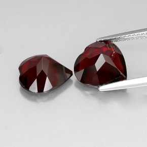 Gemas de granate piropo rojo natural de  ct, forma de corazón, VVS-VS
