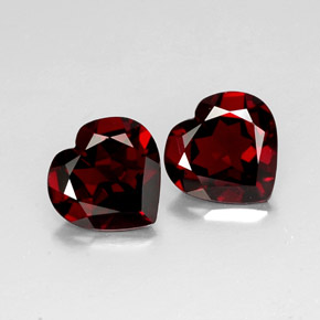 Gemas de granate piropo rojo natural de  ct, forma de corazón, VVS-VS