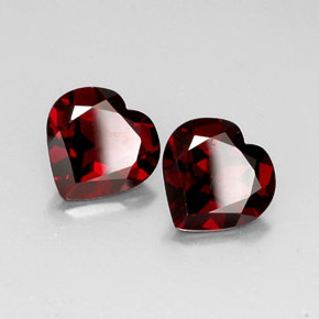 Gemas de granate piropo rojo natural de  ct, forma de corazón, VVS-VS